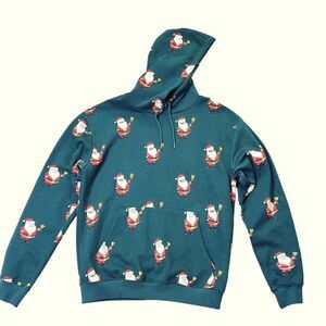 Denim & Flower Men’s Santa Hoodie Size LARGE